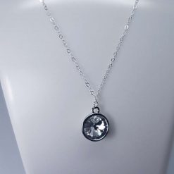 Clear Swarovski Rivoli Necklace – Classic Sterling Silver Pendant 12 Clear Swarovski Rivoli Necklace – Classic Sterling Silver Pendant 12