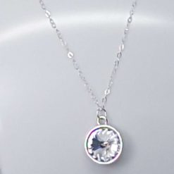 Clear Swarovski Rivoli Necklace – Classic Sterling Silver Pendant 7 Clear Swarovski Rivoli Necklace – Classic Sterling Silver Pendant 7