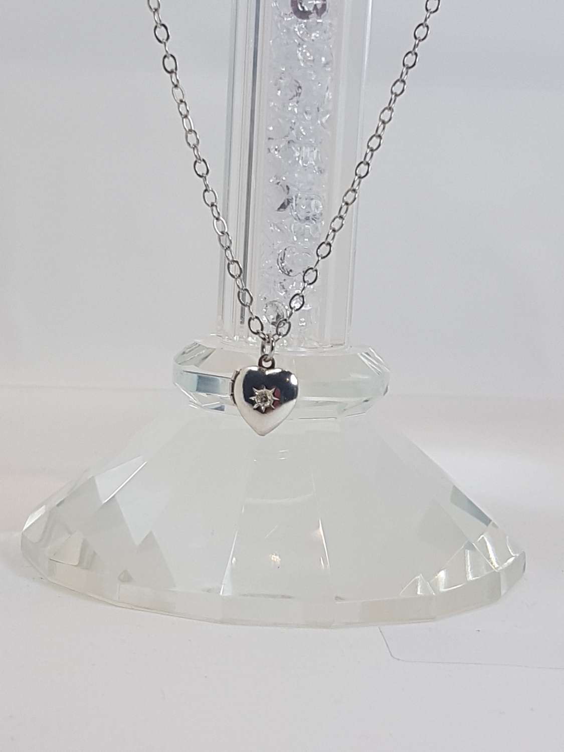 Crystal round stone rivoli sterling silver necklace Crystal round stone rivoli sterling silver necklace