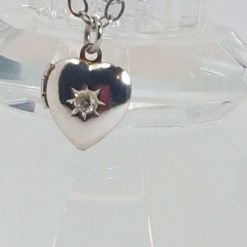 Small Rhodium plated heart locket 2 Small Rhodium plated heart locket 2