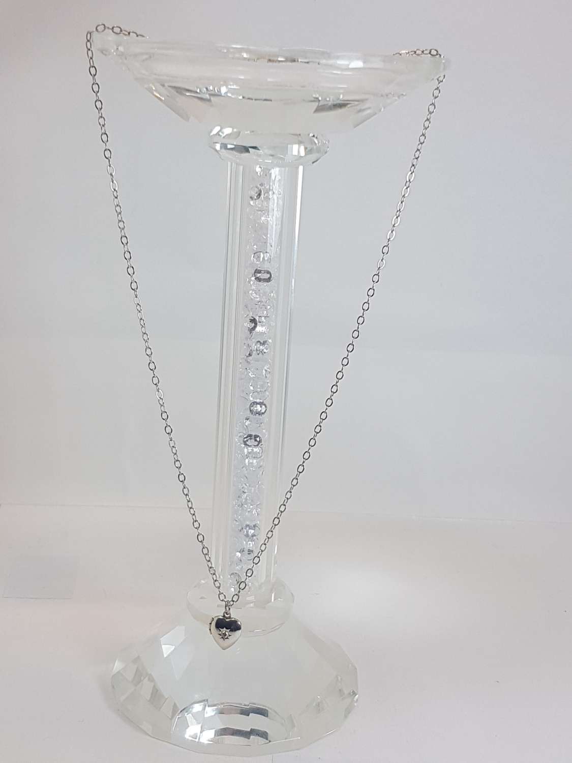 Crystal round stone rivoli sterling silver necklace Crystal round stone rivoli sterling silver necklace