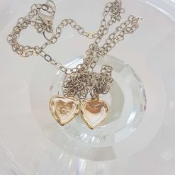 Small Rhodium plated heart locket 5 Small Rhodium plated heart locket 5