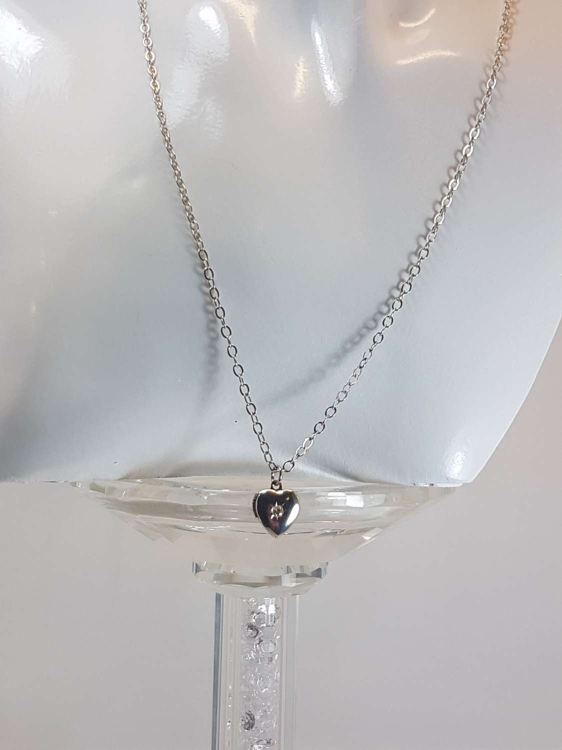 Crystal round stone rivoli sterling silver necklace Crystal round stone rivoli sterling silver necklace