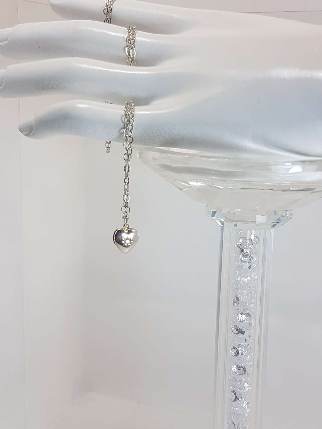 Crystal round stone rivoli sterling silver necklace Crystal round stone rivoli sterling silver necklace