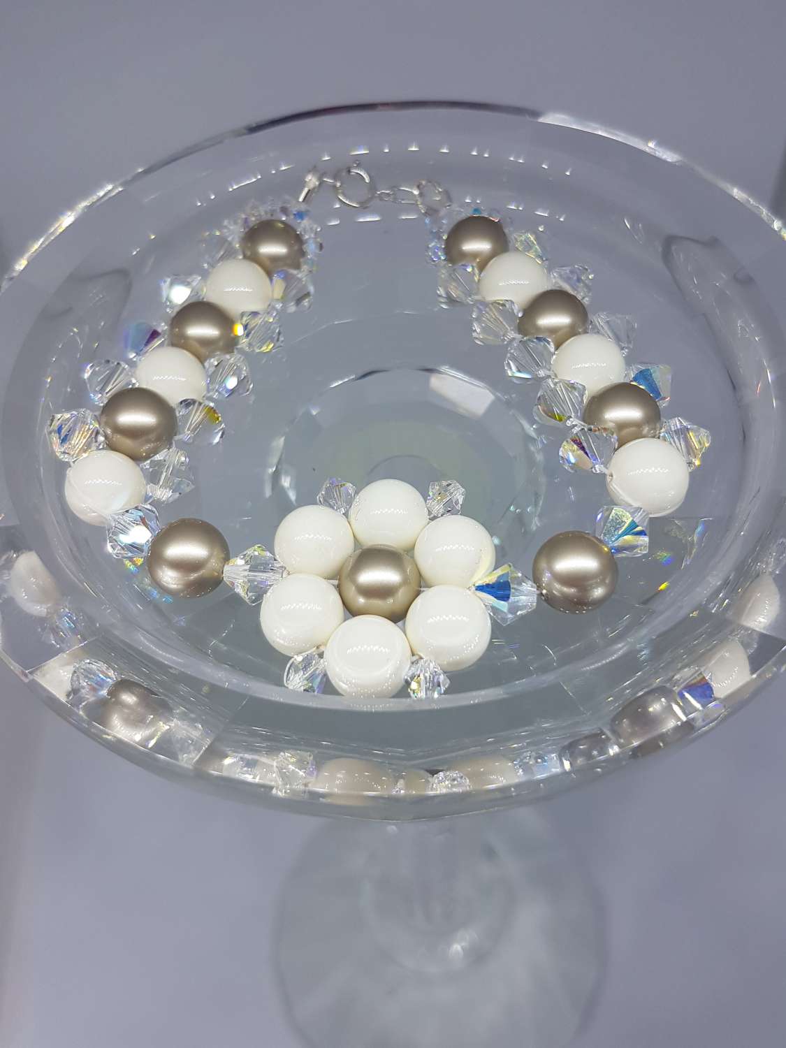 20180312_204309 Swarovski Crystal Pearl Flower Jewellery Set – Necklace, Bracelet & Earrings 6