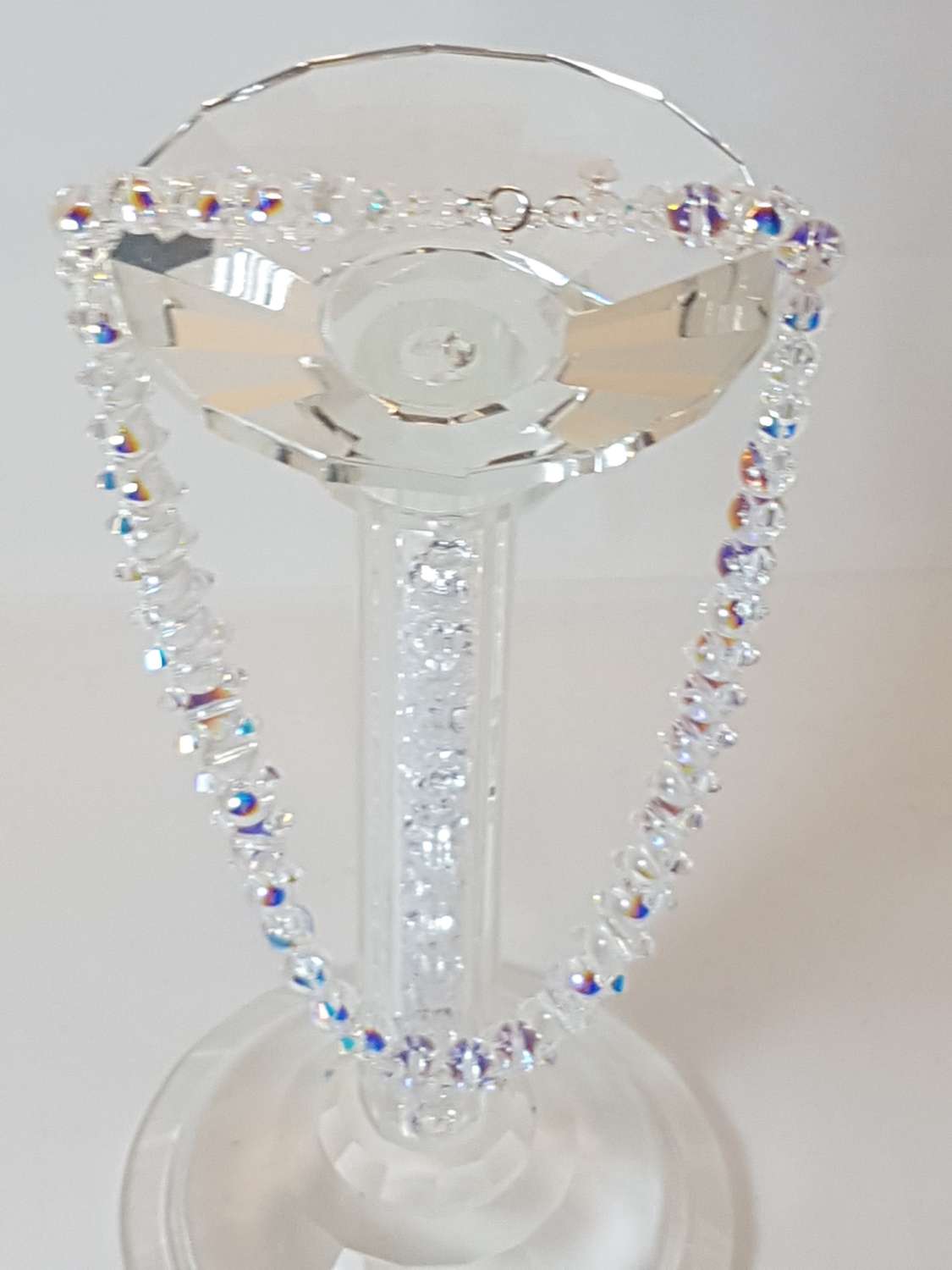 Crystal round stone rivoli sterling silver necklace Crystal round stone rivoli sterling silver necklace