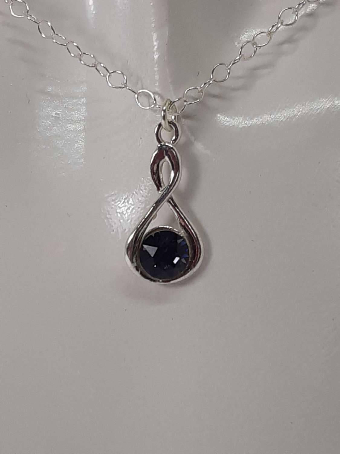 20190607_114559 Swarovski Infinity sterling silver necklace 9