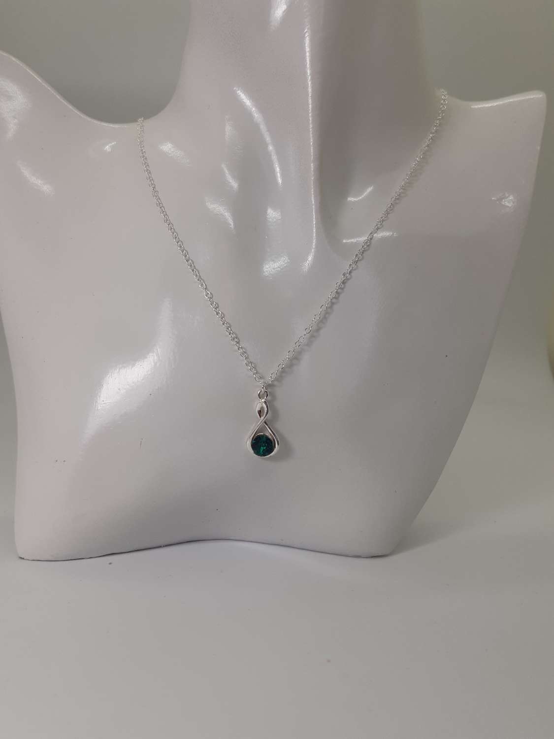 20190607_115726 Swarovski Infinity sterling silver necklace 4
