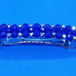 Blue and Silver Beaded Barratte Hair Slide