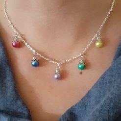 Multi coloured pearl jewellery set