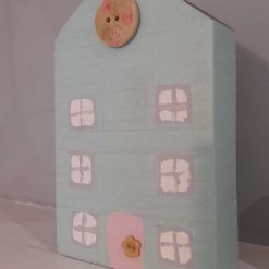 Ornaments - Handmade painted little houses reclaimed wood 3 Ornaments - Handmade painted little houses reclaimed wood 3