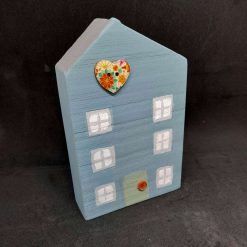 Ornaments - Handmade painted little houses reclaimed wood 4 Ornaments - Handmade painted little houses reclaimed wood 4