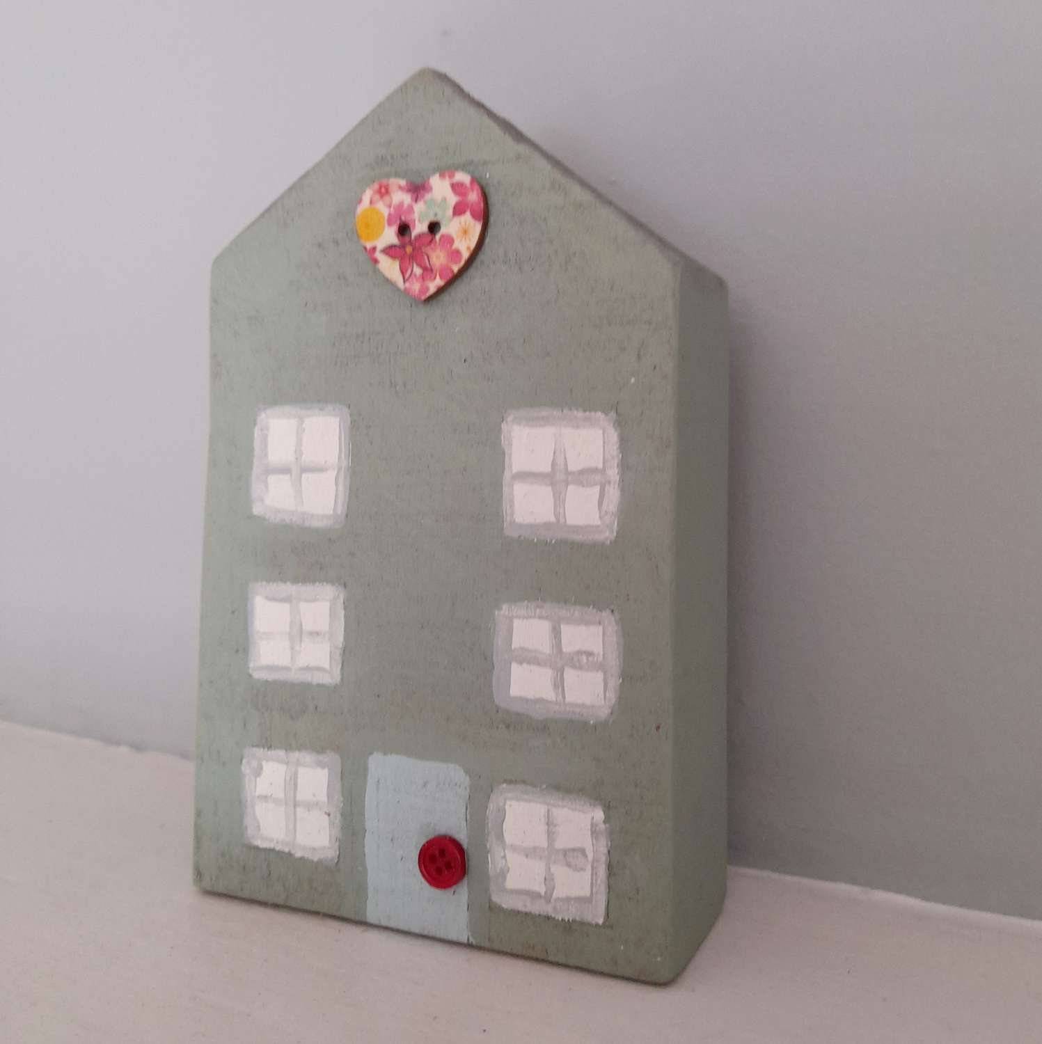 Ornaments - Handmade painted little houses reclaimed wood Ornaments - Handmade painted little houses reclaimed wood