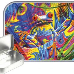 Colourful Frog Hinged Tin, Pocket Tin, Pill Tin,Sewing Tin, Storage Tin, 30ml Tin