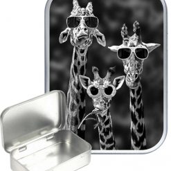 Cool Giraffe Hinged Tin, Pocket Tin, Pill Tin,Sewing Tin, Storage Tin, 30ml Tin