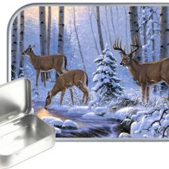 Deer Forest Hinged Tin, Pocket Tin, Pill Tin,Sewing Tin, Storage Tin, 30ml Tin