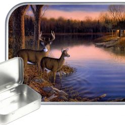 Deer Lodge Hinged Tin, Pocket Tin, Pill Tin,Sewing Tin, Storage Tin, 30ml Tin
