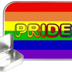 Gay Pride Hinged Tin, Pocket Tin, Pill Tin,Sewing Tin, Storage Tin, 30ml Tin