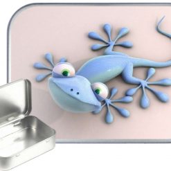 Gecko Hinged Tin, Pocket Tin, Pill Tin,Sewing Tin, Storage Tin, 30ml Tin