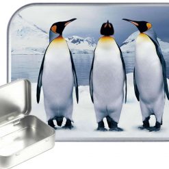 Penguin Hinged Tin, Pocket Tin, Pill Tin,Sewing Tin, Storage Tin, 30ml Tin