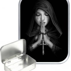 Prayer Hinged Tin, Pocket Tin, Pill Tin,Sewing Tin, Storage Tin, 30ml Tin