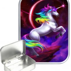 Unicorn Hinged Tin, Pocket Tin, Pill Tin,Sewing Tin, Storage Tin