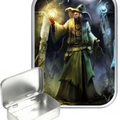 Wizard Hinged Tin, Pocket Tin, Pill Tin,Sewing Tin, Storage Tin