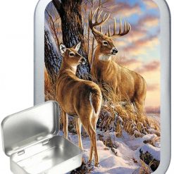 Deer Dawn Hinged Tin, Pocket Tin, Pill Tin, Sewing Tin, Storage Tin, 50ml Tin