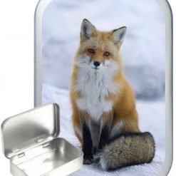 Winter Fox Hinged Tin, Pocket Tin, Pill Tin, Sewing Tin, Storage Tin, 50ml Tin