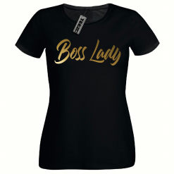 Boss Lady t shirt, Ladies Fitted t shirt, Gold Print Women's Tee Shirt