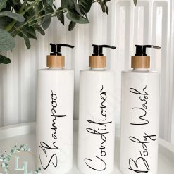 Set of 3 white pump bottles