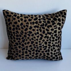 Chenille Black and Gold Animal Print cushion