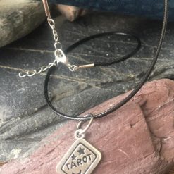 Necklace-Tarot card on Leather 18''