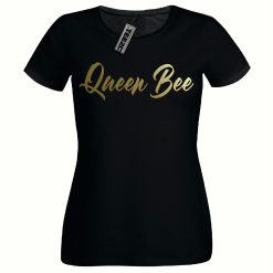 Queen Bee t shirt, Ladies Fitted t shirt,Gold Print Women's Tee Shirt