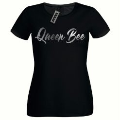 Queen Bee t shirt, Ladies Fitted t shirt,Silver Print Women's Tee Shirt