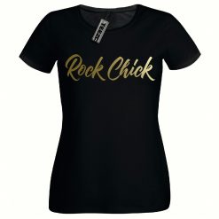 Rock Chick t shirt, Ladies Fitted t shirt,Gold Print Womens Tee Shirt