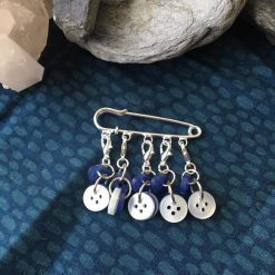 Stitch Marker-Buttons Blue