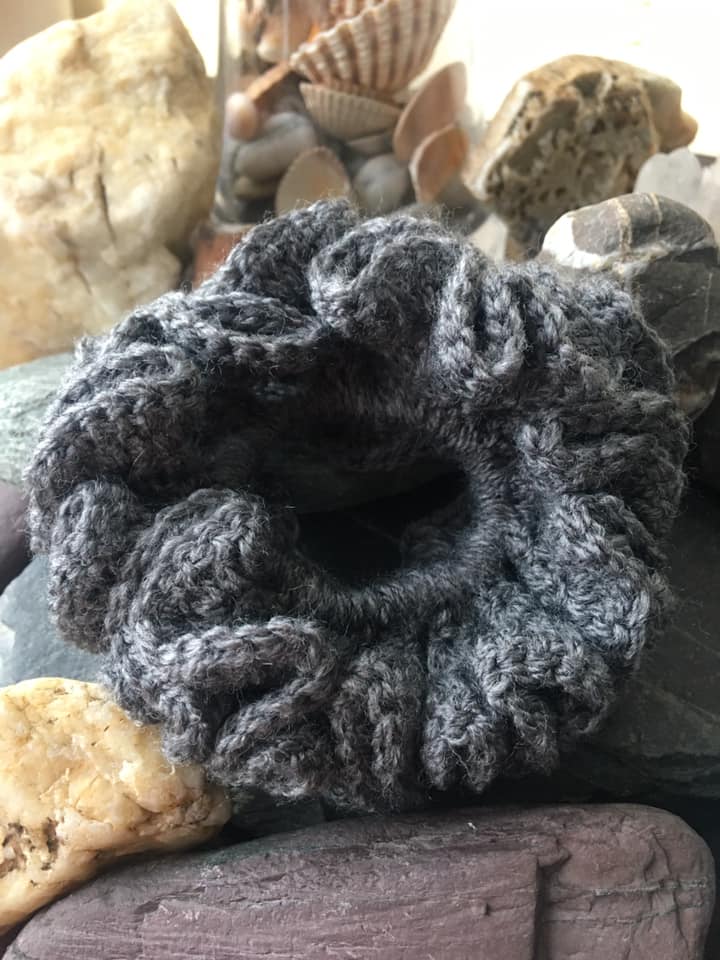 Hair Scrunchie-Crochet Large Ruffle Hair Scrunchie-Crochet Large Ruffle