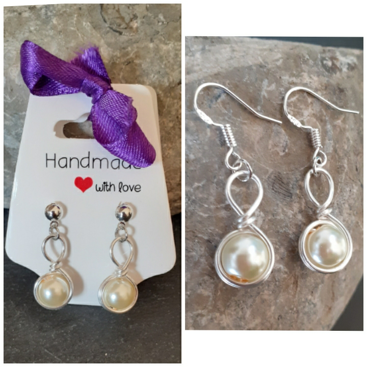 Pearl Glass Earrings Pearl Glass Earrings