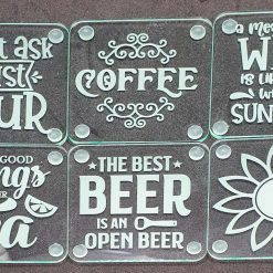 Acrylic or Slate Coasters 3 Acrylic or Slate Coasters 3