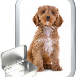 Cockapoo Hinged Tin, Pocket Tin, Pill Tin, Sewing Tin, Storage Tin, 50ml Tin