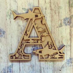 Shark personalised hand painted Letter/Initial wall plaque
