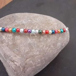 Multi coloured Glass Pearl Necklace. 4