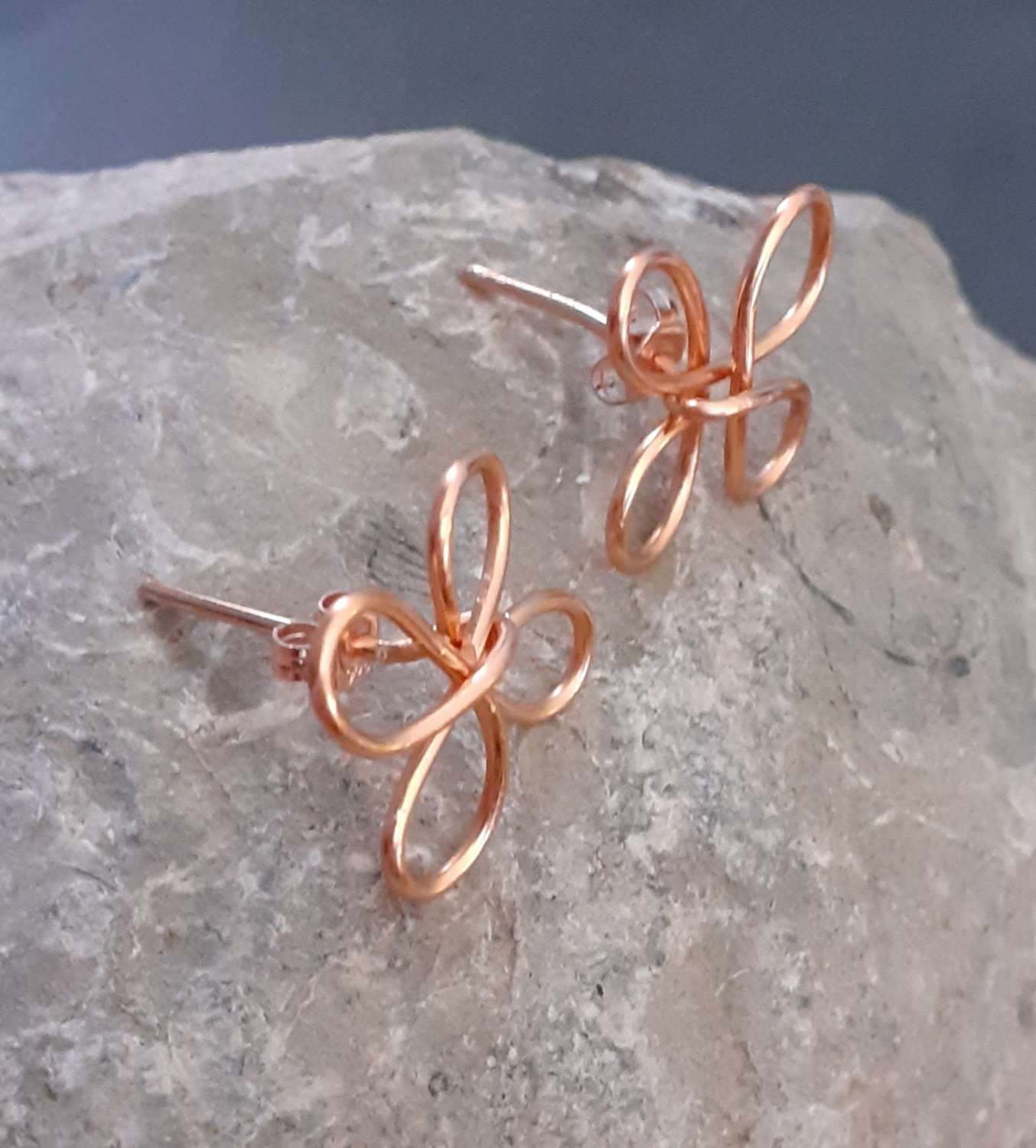 Copper Flower Stud Earrings Copper Flower Stud Earrings