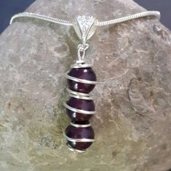 Wire Wrapped Black Sterling Silver Jewellery Set