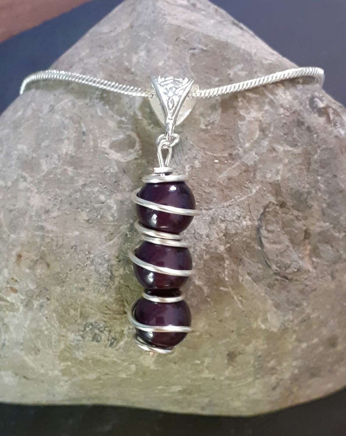 Wire Wrapped Black Sterling Silver Jewellery Set Wire Wrapped Black Sterling Silver Jewellery Set