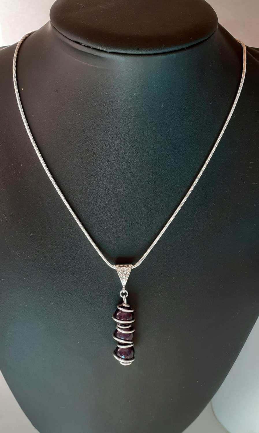 Wire Wrapped Black Sterling Silver Jewellery Set Wire Wrapped Black Sterling Silver Jewellery Set