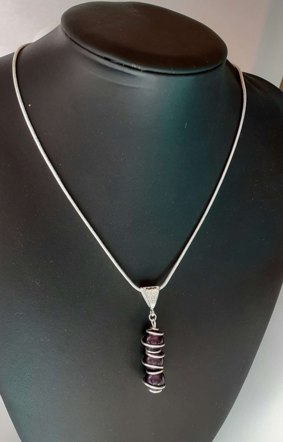 Wire Wrapped Black Sterling Silver Jewellery Set Wire Wrapped Black Sterling Silver Jewellery Set