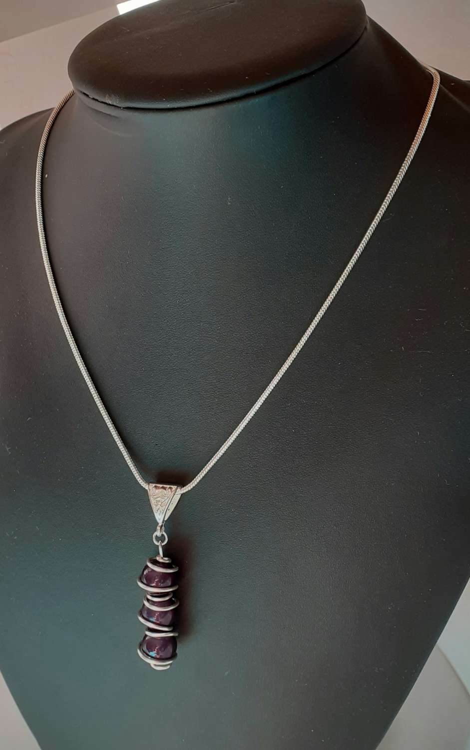 Wire Wrapped Black Sterling Silver Jewellery Set Wire Wrapped Black Sterling Silver Jewellery Set