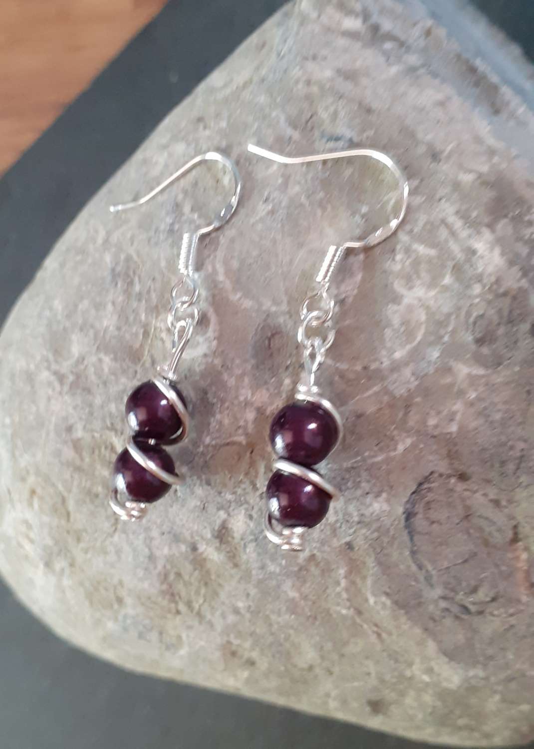 Wire Wrapped Black Sterling Silver Jewellery Set Wire Wrapped Black Sterling Silver Jewellery Set